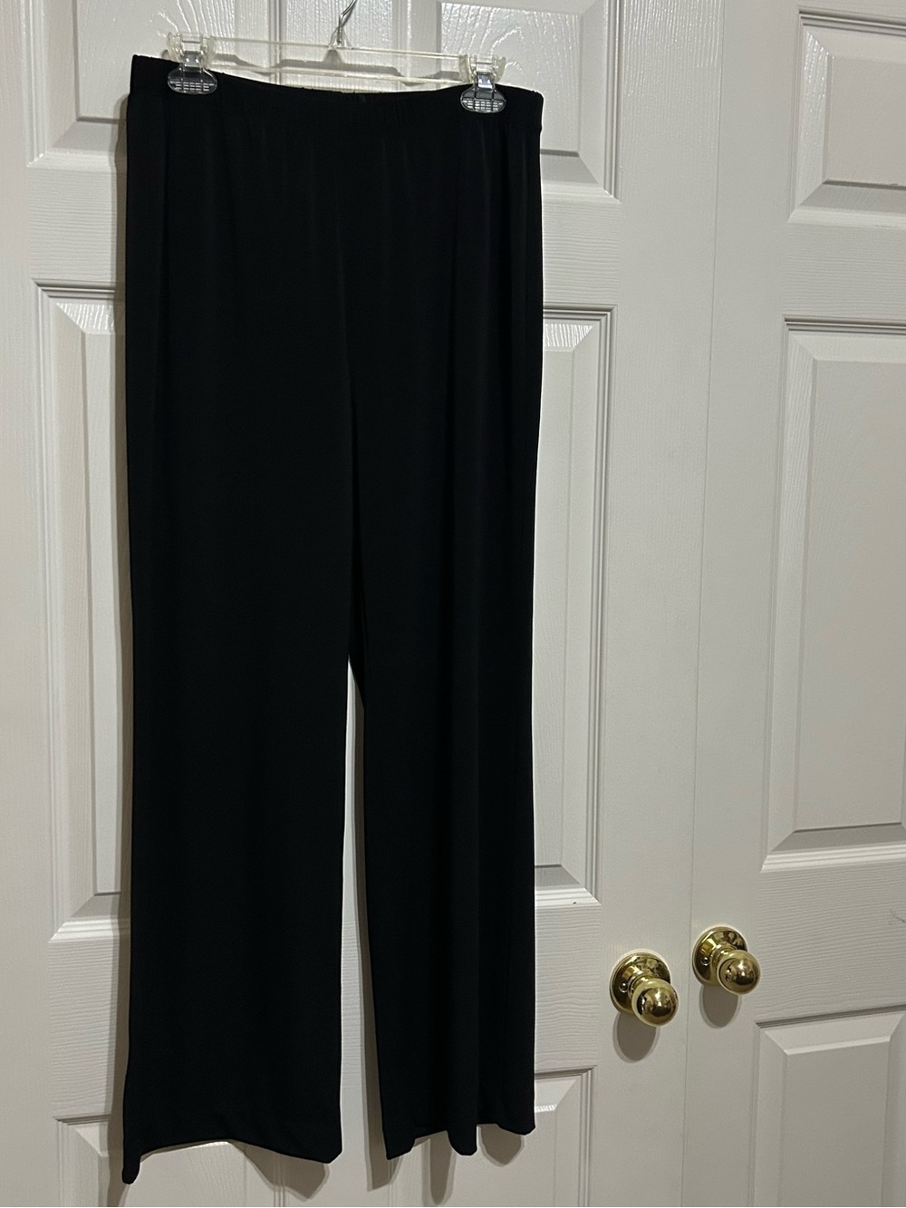 Grace Black Wide-Leg Pull-On Pants